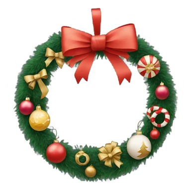 Circular christmas garland with baubles and bows sticker