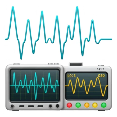 Emoji kit of all emotions being done like An oscilloscope, animated sticker