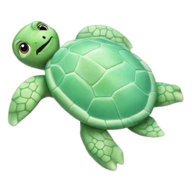 pastel green baby turtle on beach sticker