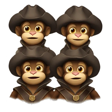 Three Musketeer monkey sticker