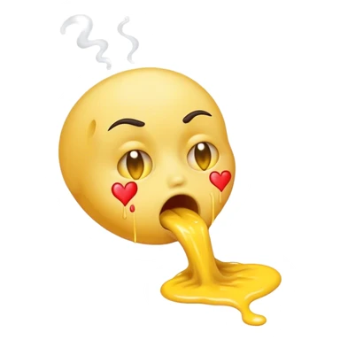 Heart eye emoji vomiting yellow vomit sticker