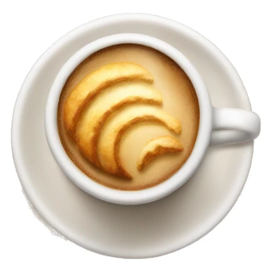 Cup of cappuccino with croissant sticker