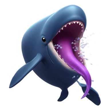 purple sperm whale swimming with open mouth sticker