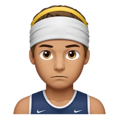 Male Athlete wear headband sticker