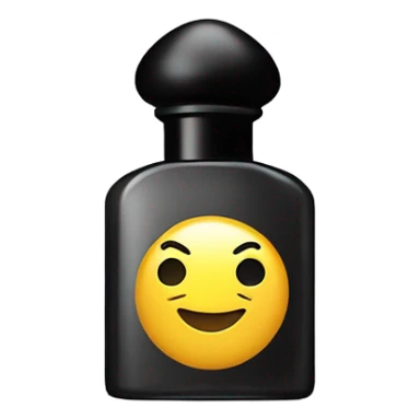 smiling perfume with black cap sticker