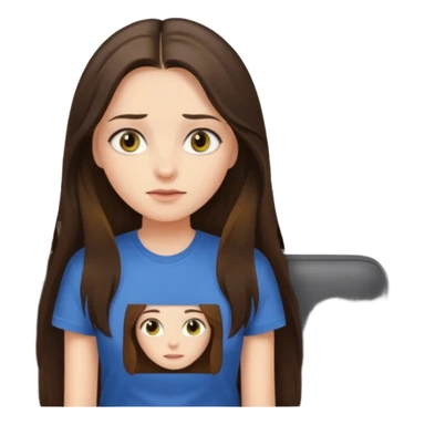 long haired brunette girl hazel eyes watching tv sticker