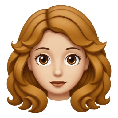 Crea un emoji de una persona con piel blanca pero no tan pálida con pelo castaño claro y ondas con ojos marrones muy pocas pecas  sticker