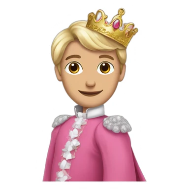 Emmanuel Macron with a pink princess dress sticker