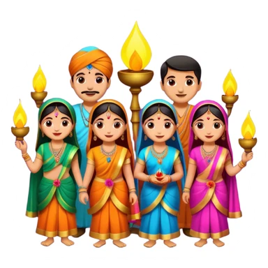 Diwali festival celebration, traditional Indian lamps, vibrant colors, festive mood sticker