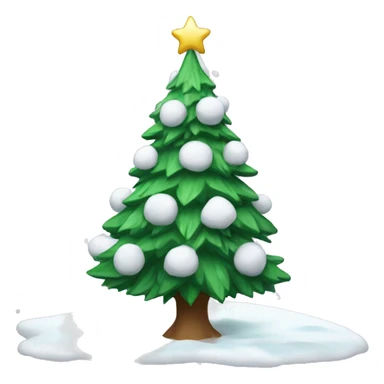 a decorated and snow-covered Christmas tree sticker