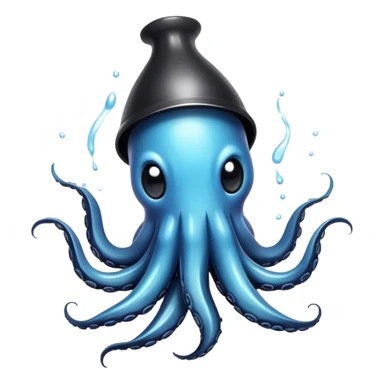 A cute squid squirting black ink sticker