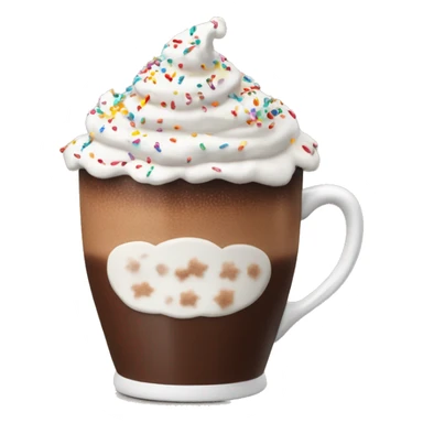 hot chocolate with whip cream and sprinkles  sticker