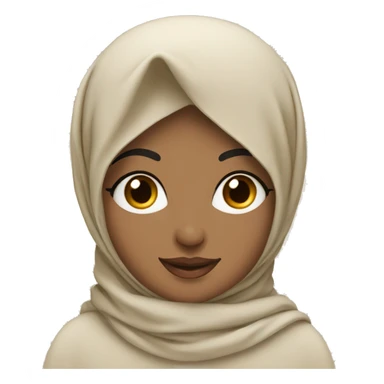 Arabic cosy girl with hijab and scarf beige sticker