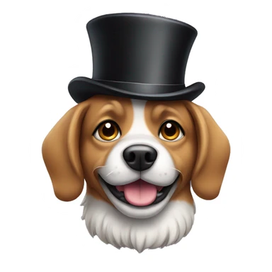 Dog with a top hat sticker