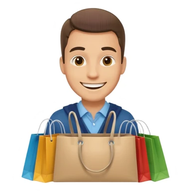 The man with the shopping bags sticker