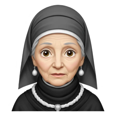 orthodox jewish woman with kerchief tied by neck circa. 1890 make into greyscale elderly sticker