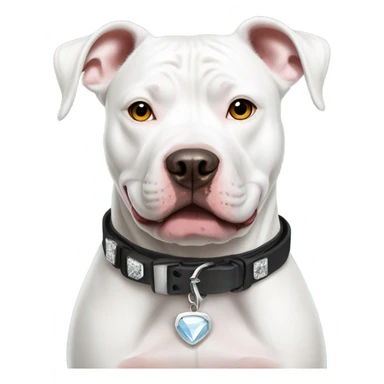 White pitbull with a collar that says Ice sticker