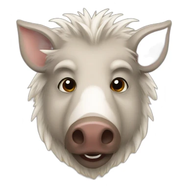 furries brown boar with white tusks sticker