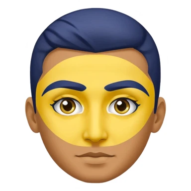 Fenerbahçe fan emoji, person with yellow and navy blue face paint sticker