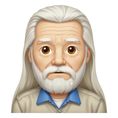 glasses elderly man long hair and long bearded with shirt sticker