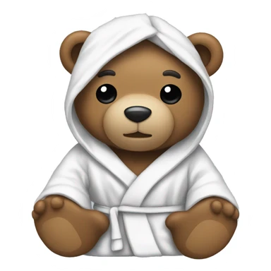 Teddy bear wearing a bath robe sticker