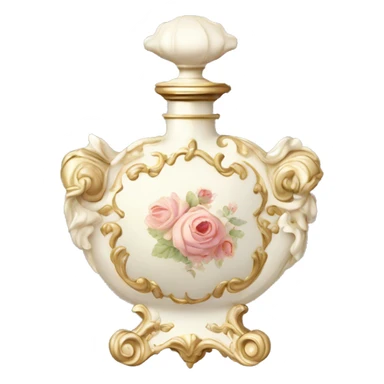 Vintage rococo perfume pale white sticker