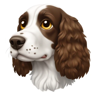 Brown face white body springer spaniel  sticker