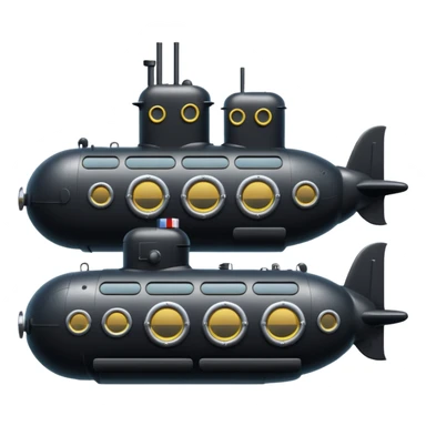 can you generate an emoji of a black submarine with two portholes? sticker