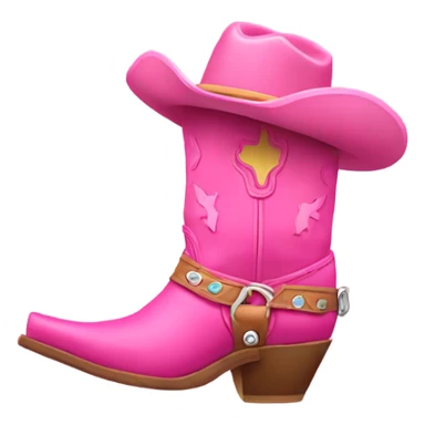 A Pink Cowboy Boot with Spurs sticker