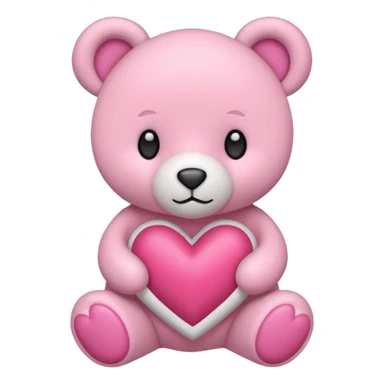 Oso blanco corazón. Rosa sticker