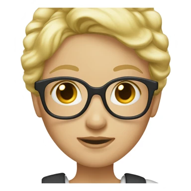 Fille blonde court lunette sticker