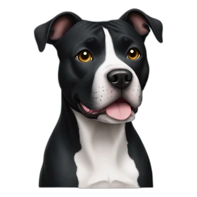 fully black staffordshire terrier sticker