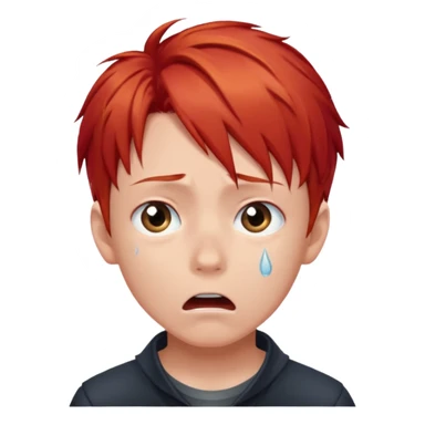 Wolf Anime Boy Red Scared sticker