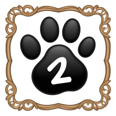 puppy paw print with number 12 inside and a border sticker