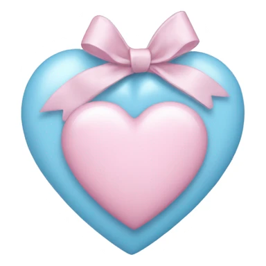 Light blue heart with light pink bow sticker
