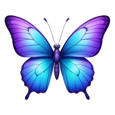 Gradient iridescent purple indigo blue cyan butterfly sticker