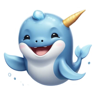 Cinematic Cute Yawning Cute Narwhal Portrait Emoji, Head tilted slightly with a dramatic, wide-open yawn, showcasing a streamlined, elegant body with a gracefully curling tusk and sleepy, half-closed eyes, Simplified yet irresistibly adorable features, highly detailed, glowing with a soft, cozy oceanic glow, high shine, relaxed yet expressive, stylized with a hint of whimsical marine ease, soft glowing outline, capturing the essence of a drowsy yet affectionate cute narwhal that appears ready to stretch and yawn its way out of the screen! sticker
