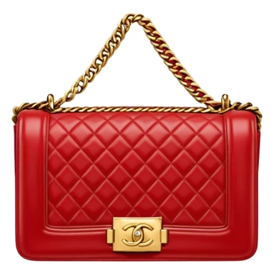 chanel le boy red bag gold hardware sticker