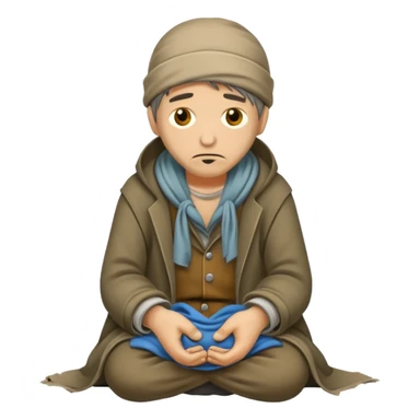 beggar who is also a homeless person poor with damaged clothing sticker