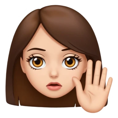 Baddie girl eye rolling at someone make sure they eye is twitching with brunette hair  sticker