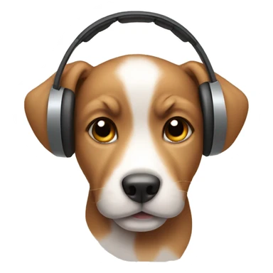 puppy wearing earmuffs sticker