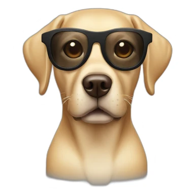 cool labrador sunglasses with question face sticker