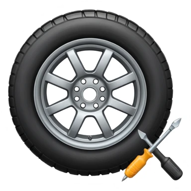 autoreifen emoji mit schraubenzieher sticker