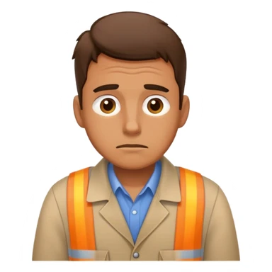 Man exhausted from physical work sticker