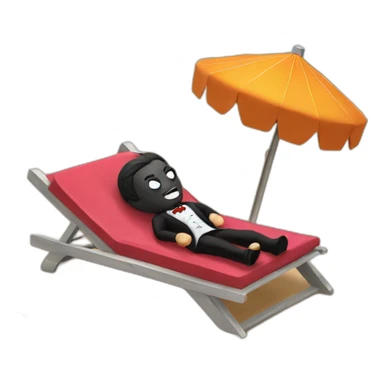 Dracula is sunbathing on the beach  sticker