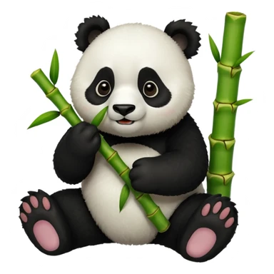 panda eating bamboo sticker