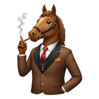 Horse smoking in a suit  sticker