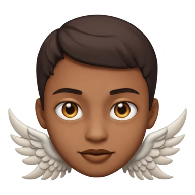 Metade do rosto anjo outra metade demônio igual os do zap sticker