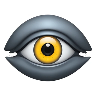 Minimal emoji, gothic futuristic eye, cold grey sclera, pupil replaced by a solid black number 8, occult cyber aesthetic, sharp clean lines, flat emoji design, centered, transparent background sticker