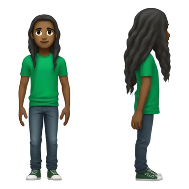 Squid game player in Long hair and green t shirt sticker